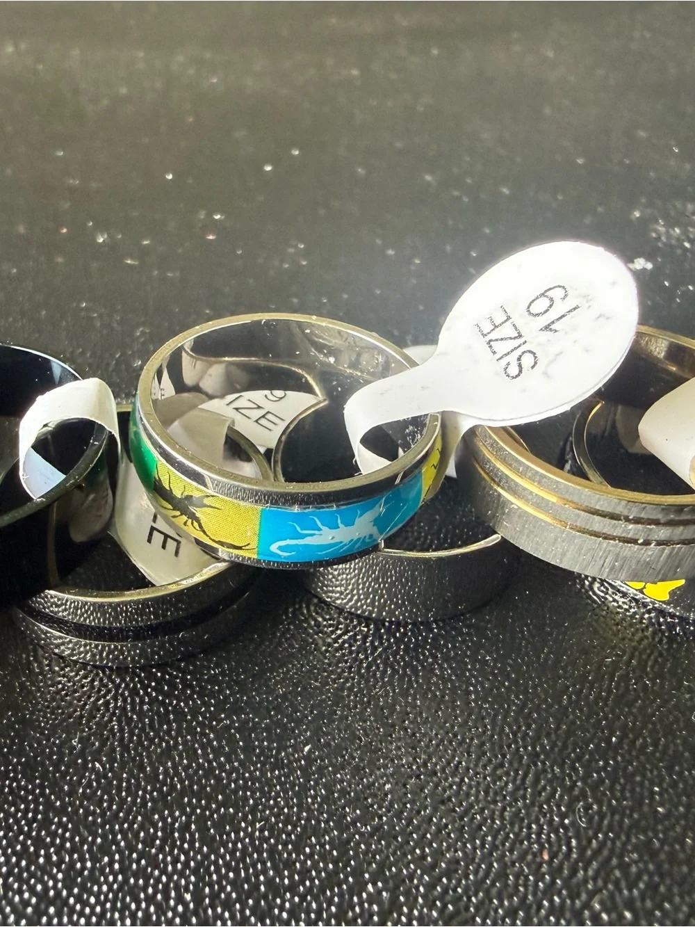 Bundle of 11 NWT Men's Black Stainless Steel Fashion Ring - Sleek Comfort Fit
